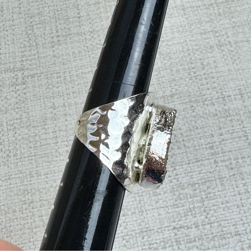 Druzy Silver Tone Adjustable Ring - image 3
